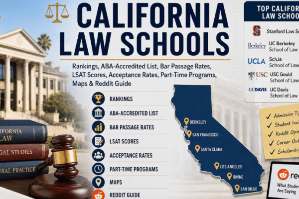 California Law Schools: Rankings, ABA-Accredited List, Bar Passage Rates, LSAT Scores, Acceptance Rates, Part-Time Programs, Maps & Reddit Guide